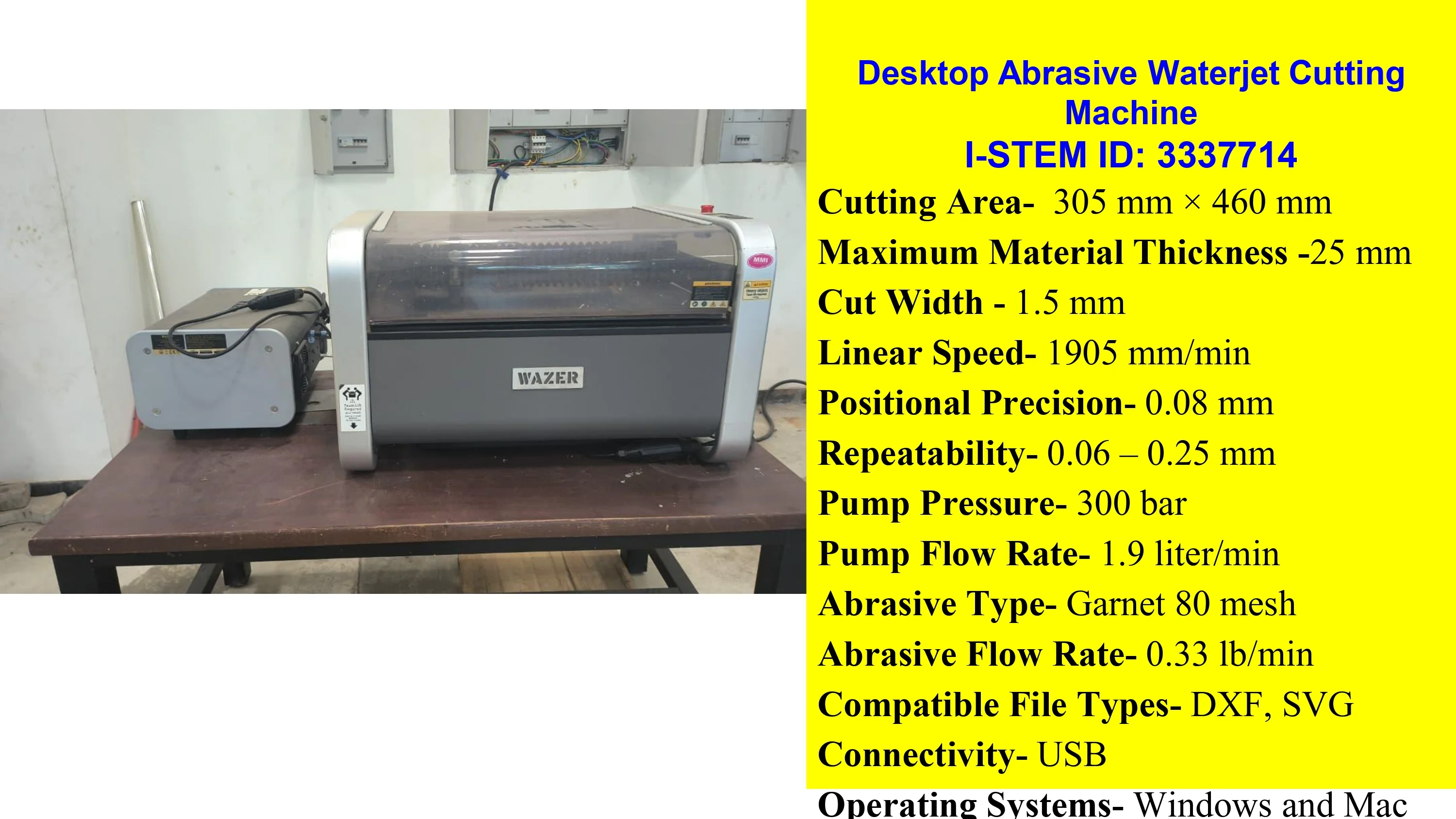 Desktop Abrasive Waterjet Cutting Machine