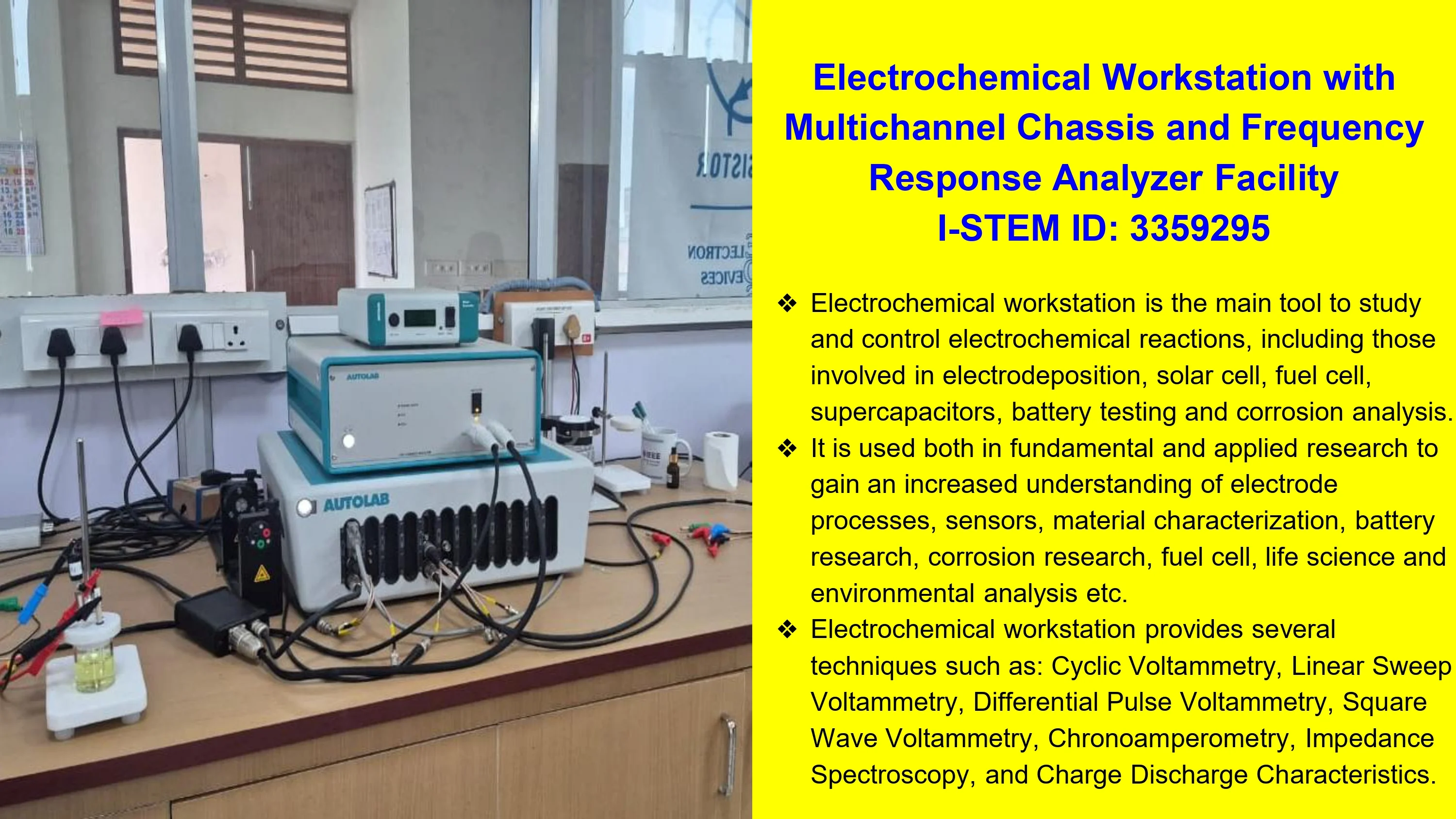 Electrochemical Workstation with Multi Channel Chassis and Frequency Response analysis Facility