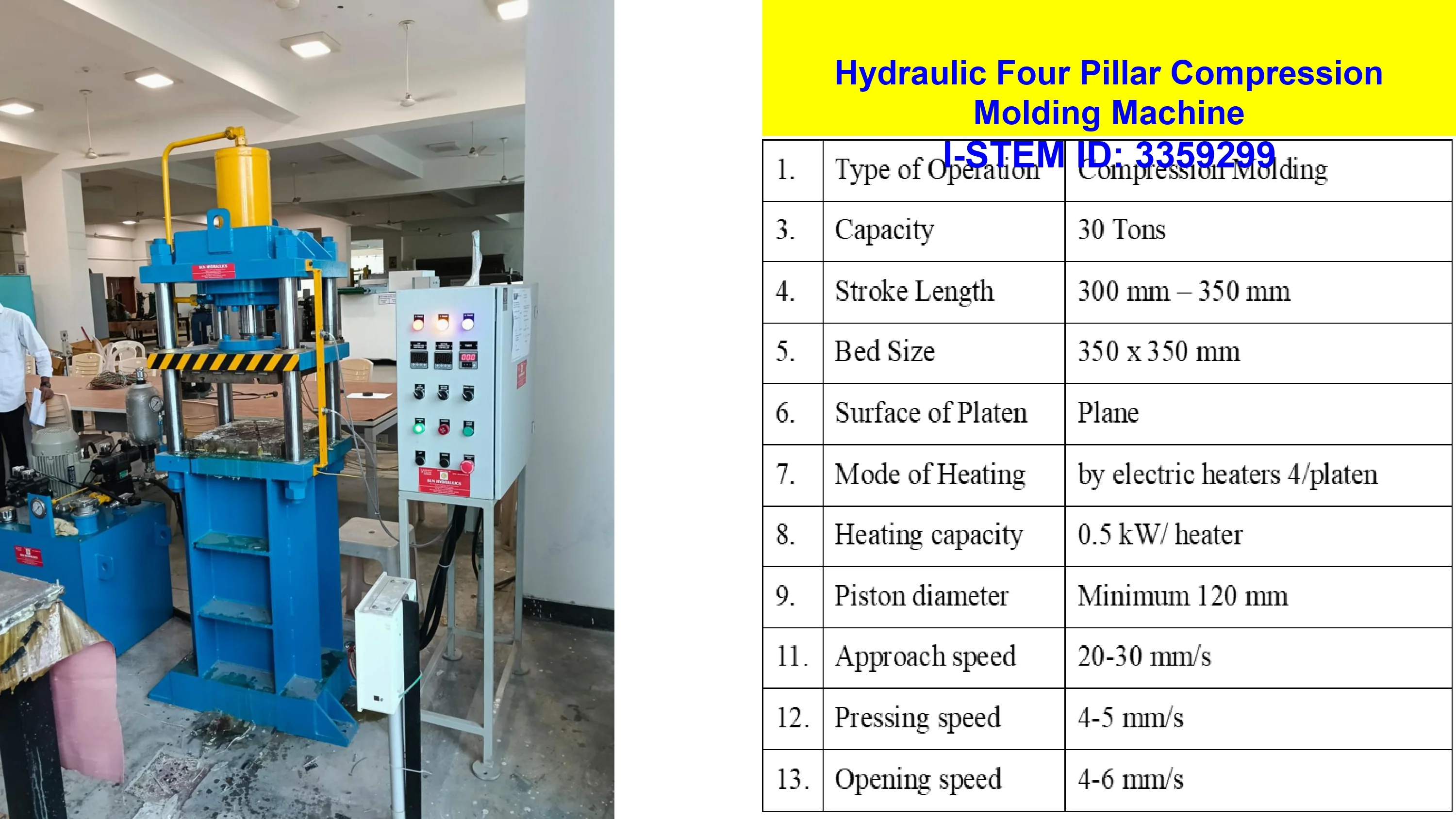 Hydraulic Four Pillar Compression Moulding Machine