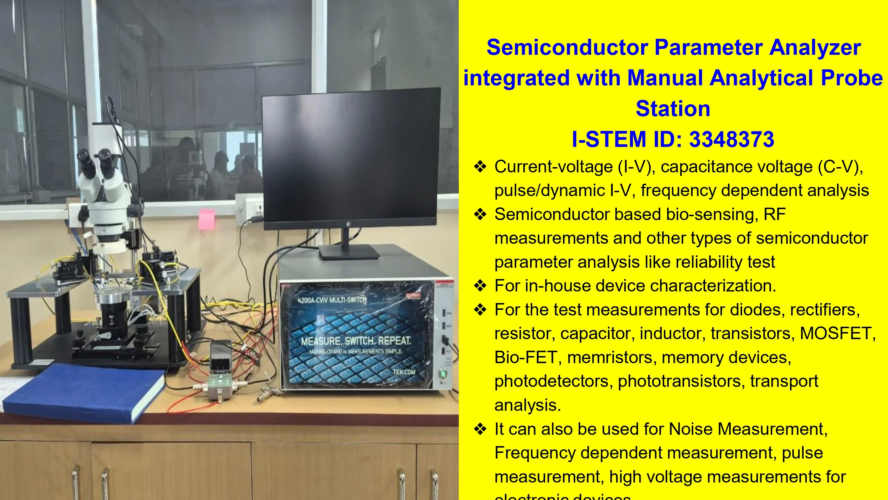 Semiconductor Parameter Analyzer integrated with Manual Analytical Probe Station
